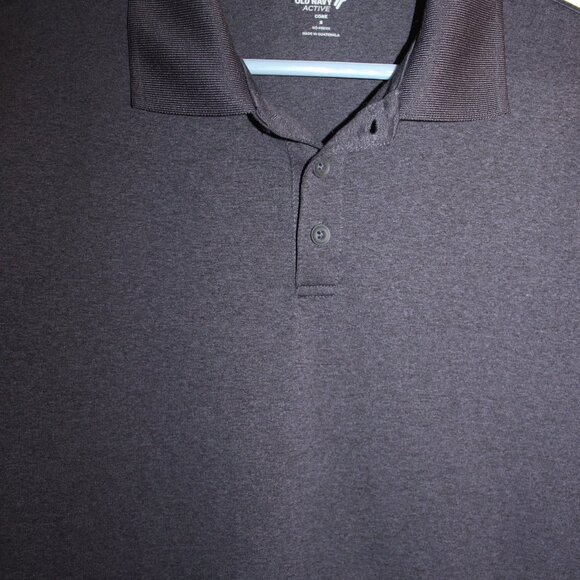 Men’s Active Go Dry Dark Gray Heathered Performance Polo | Sz Small - Picture 3 of 5